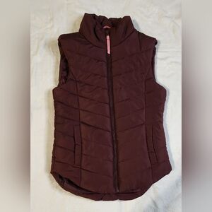 Aerpostale Women's Burgundy Puffer Vest, Size Small, EUC